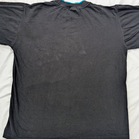 VTG 90s French Quarter New Orleans T-Shirt XL Black Neon Masquerade Lady Retro - Picture 5 of 5